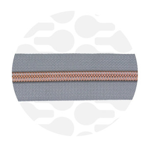 Zipper nylon coil Stone grey Rose gold